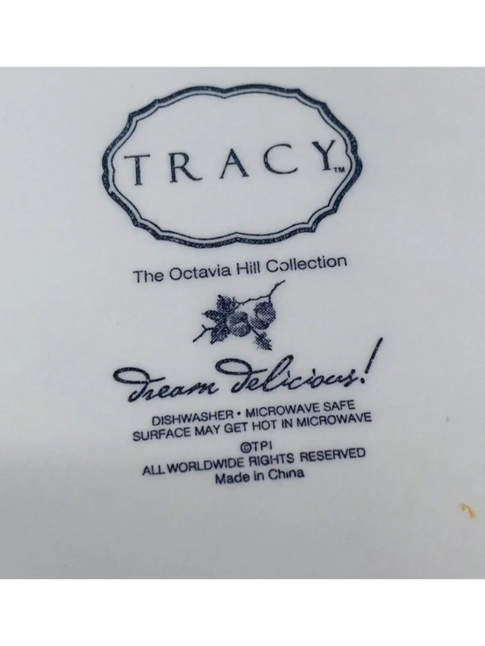 Tracy OCTAVIA HILL Solid Cream Twisted Rope Edge Ceramic 8